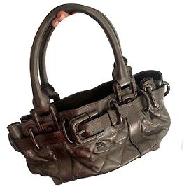 Burberry Leather Handbag Grey Grey