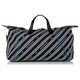 Givenchy Black Logo Canvas Travel Bag Black White