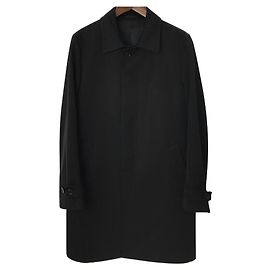 PRADA Balkragenmantel / 48 / Wolle / Polyester / Schwarz Schwarz