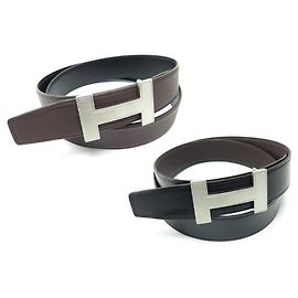 Hermès Cinto de Hermes 32 MM LOOP H QUIZ T 85 TOGO DE COURO REVERSÍVEL E CORREIA DE CAIXA Outro