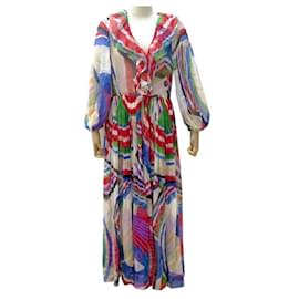 Chanel-NEW CHANEL LONG OPEN SHIRT DRESS SILK CHIFFON M 40 silk dress-Multiple colors