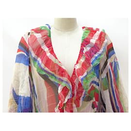 Chanel-NEW CHANEL LONG OPEN SHIRT DRESS SILK CHIFFON M 40 silk dress-Multiple colors
