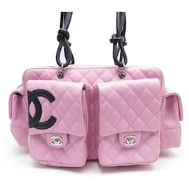 Chanel-CHANEL CAMBON REPORTER GM HANDBAG IN PINK QUILTED LEATHER HAND BAG-Pink