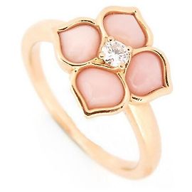NEUF BAGUE CHOPARD FLEUR IMPERIALE 828242 T52 OR ROSE OPALE DIAMANT RING Doré