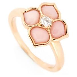 Chopard-NEW CHOPARD IMPERIAL FLOWER RING 828242 T52 ROSE GOLD OPAL DIAMOND RING-Golden