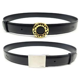 CINTO CARTIER PANTHER E DEVE FIVELAR + T LINK90 CINTO PRETO DE COURO PRETO Preto