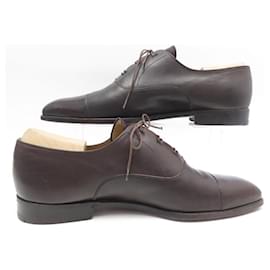 Christian Dior-CHRISTIAN DIOR STEFANOBI RICHELIEU SHOES 44.5 BROWN LEATHER SHOES-Brown