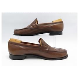 JM Weston-JM WESTON LOAFERS 9D 43 BROWN GRAINED LEATHER + SHOES-Brown