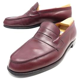 JM Weston-JM WESTON LOAFERS 9E 43 LARGE BURGUNDY LEATHER SHOE SHOES-Dark red