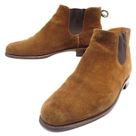 JM Weston-JM WESTON LOW BOOTS SHOES  9D 43 SUEDE BROWNLOW BOOTS SHOES-Brown