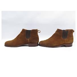 JM Weston-JM WESTON LOW BOOTS SHOES  9D 43 SUEDE BROWNLOW BOOTS SHOES-Brown