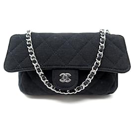 Chanel-NEW CHANEL HANDBAG IN BLACK PADDED CANVAS TRANSFORMABLE CABAS HAND BAG-Black