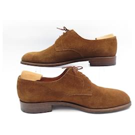 JM Weston-JM WESTON SHOES 556 10E 44 LARGE BROWN SUEDE BROWN DEER SHOES-Brown