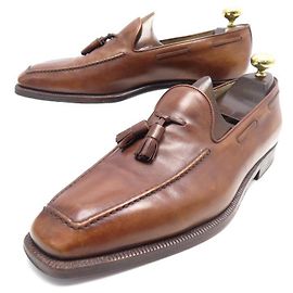 CHRISTIAN DIOR STEFANOBI SAPATILHAS COM BOLSAS 11 45 LOAFER DE COURO Marrom