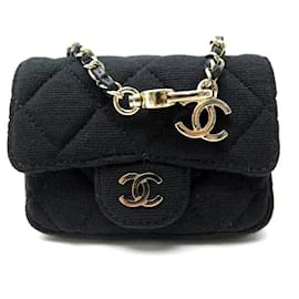 Chanel-NEW CHANEL TIMELESS BELT HANDBAG IN BLACK QUILTED CANVAS BELT HAND BAG-Black