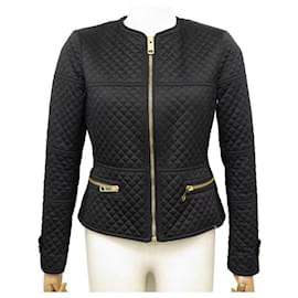 Burberry-JACKET JACKET BURBERRY BRIT M 38 FITTED BLACK QUILTED 4021516 JACKET-Black