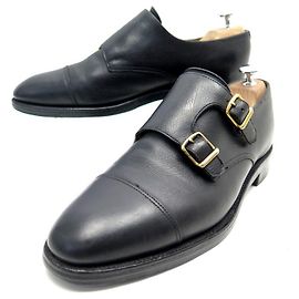 CHAUSSURES JOHN LOBB MOCASSINS BI BOUCLE WILLIAM 7.5E 41.5 CUIR NOIR SHOES Noir