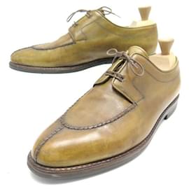 Christian Dior-CHRISTIAN DIOR STEFANOBI DERBY HALF HUNTING SHOES 11 45 KHAKI LEATHER SHOES-Other