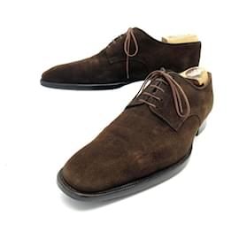 JM Weston-JM WESTON DERBY BEAUBOURG SHOES 636 9.5E 43.5 BROWN SUEDE SHOES-Brown
