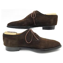 JM Weston-JM WESTON DERBY BEAUBOURG SHOES 636 9.5E 43.5 BROWN SUEDE SHOES-Brown