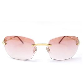 ÓCULOS DE SOL CARTIER EM METAL OURO + CAIXA DE ÓCULOS DE SOL Dourado