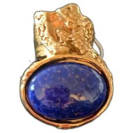 Yves Saint Laurent-Nuevo anillo artístico-Azul,Dorado