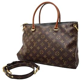 Louis Vuitton-Louis Vuitton Brown Monogram Pallas Satchel-Brown,Black