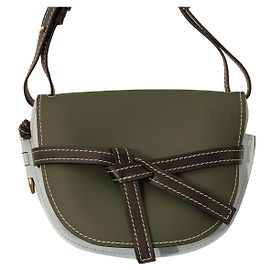 Borsa a mano Loewe Gate in agnello blu e verde Blu Verde