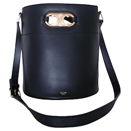 Céline CELINE Borsa a secchiello Triomphe Nero
