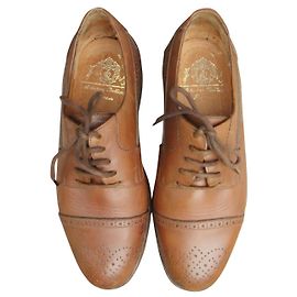 Autre Marque Artisan Bootmaker francês derbies p 39 Castanho claro