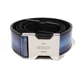 Berluti Belts Blue Silver hardware