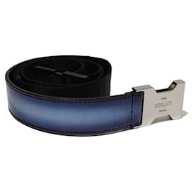 Berluti-Belts-Blue,Silver hardware