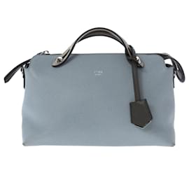 Fendi-Sacoche en cuir bleu Fendi By The Way-Noir,Bleu,Bleu clair