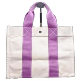 Hermès-[Used] Hermes HERMES Bora Bora PM Tote Bag Handbag Canvas White Purple-White,Purple