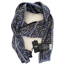 Fendi-Fendi Monogram scarf-Grey