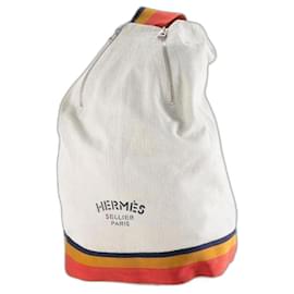Hermès-[Used] Hermes HERMES Drawstring purse One-shoulder bag-White