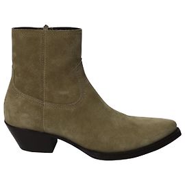 Bottines Saint Laurent Lukas en Daim Gris Gris