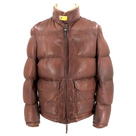 Parajumpers leather jacket in brown  Brown