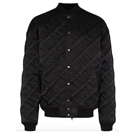 Balenciaga-Balenciaga - Bomber jacket with Embossé logo-Black