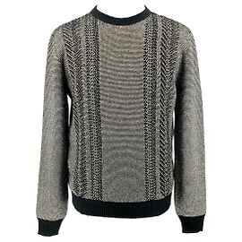 Pull Balmain en laine mélangée tricotée noire et dorée Doré Métallisé