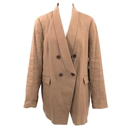 Brunello Cucinelli-Brunello Cucinelli jacket in tan linen -Brown