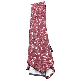 Gravata Prada estampada em seda vermelha Vermelho