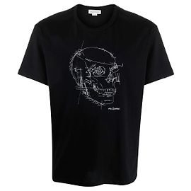 Alexander McQueen - t-shirt nera con teschio Nero