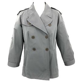 Brunello Cucinelli trench jacket in grey silk blend Grey