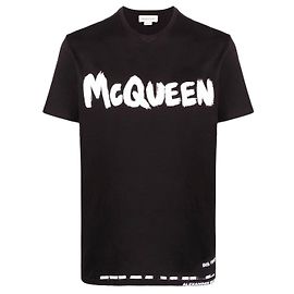 Alexander Mcqueen Alexander Mc Queen - Camiseta negra con logo estampado Negro