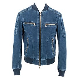 Balmain jacket in padded blue denim  Blue