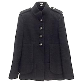 Chanel-Chanel jacket with lined layer in black tweed-Black