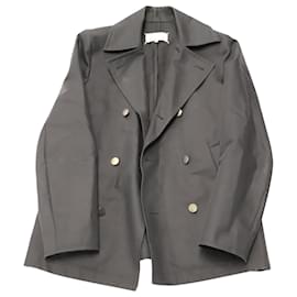 Maison Martin Margiela-Maison Margiela Trench Jacket in Black Cotton-Navy blue
