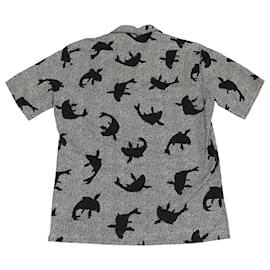Yves Saint Laurent-Saint Laurent Shark Vacation Shirt in Black Cotton-Other