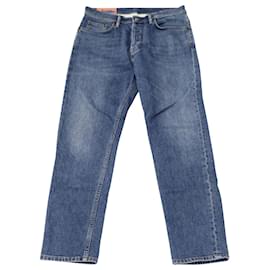 Autre Marque-Acne Studios Schmal zulaufende Jeans aus mittelblauer Baumwolle-Blau